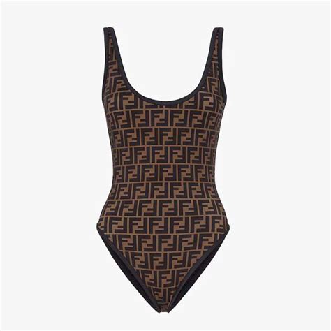 fendi brown lycra swimwear